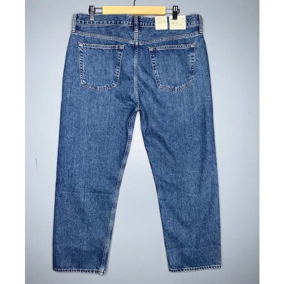 Agolde Wyman Low Rise Vintage Straight Jeans NWT Size 32 Dark Blue Wash - Picture 5 of 7